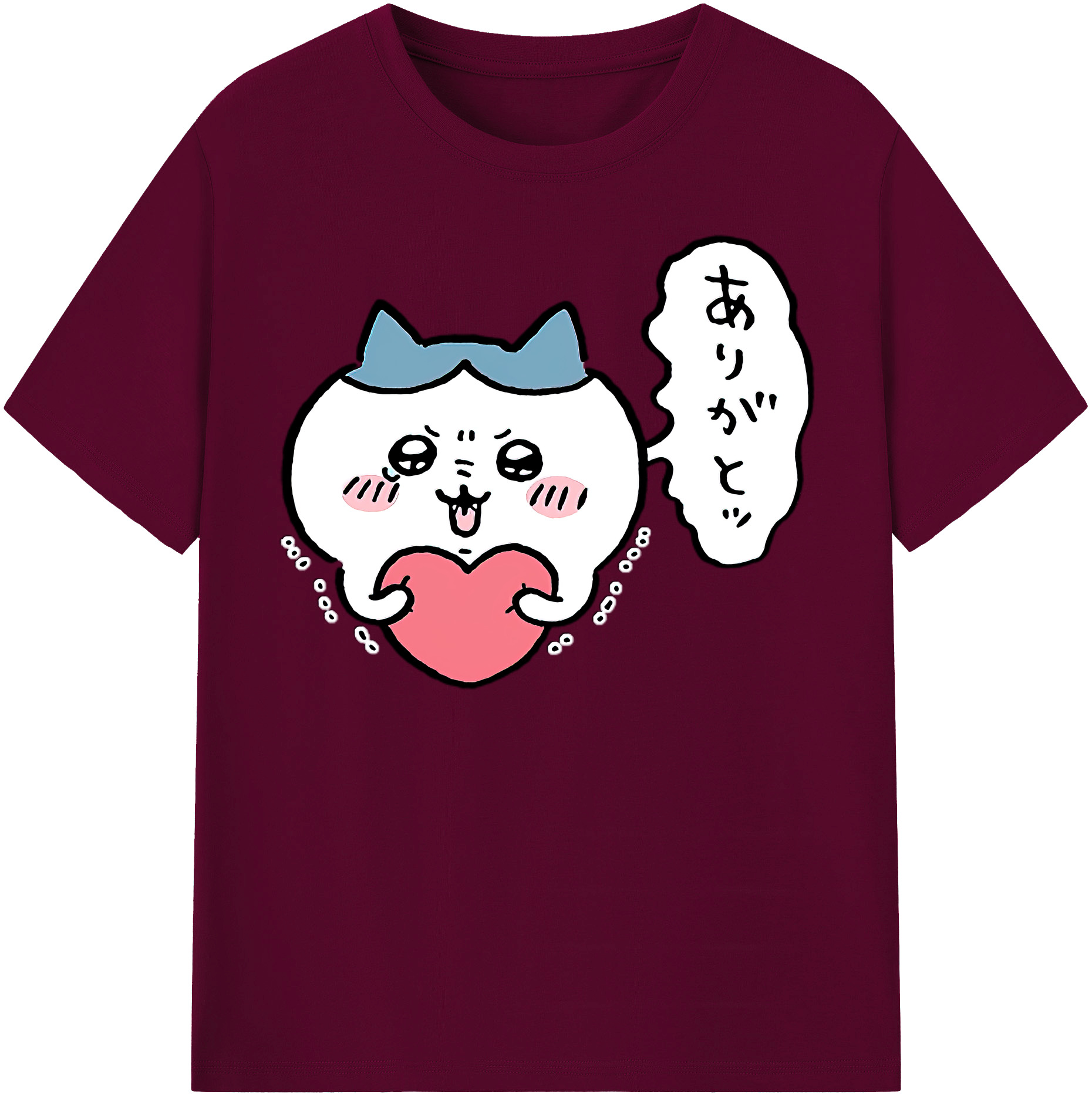 （画像用） ちいかわ ハチワレ Chii-kawa hachiware レディースカジュアルプリントTシャツ（綿100％）
